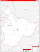 Taliaferro County Wall Map Red Line Style