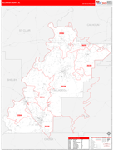 Talladega County Wall Map Red Line Style