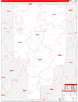 Tallapoosa County Wall Map Red Line Style