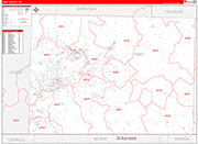 Taney County Wall Map Red Line Style