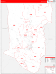 Taos Wall Map Red Line Style
