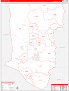Taos County Wall Map Red Line Style