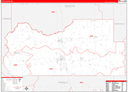 Tate County Wall Map Red Line Style