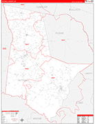 Tattnall County Wall Map Red Line Style