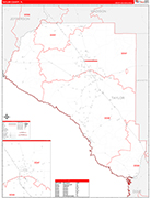 Taylor County Wall Map Red Line Style