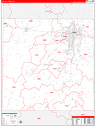 Taylor County Wall Map Red Line Style