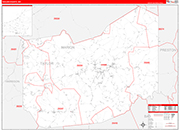 Taylor County Wall Map Red Line Style