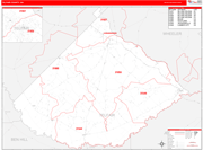 Telfair County Wall Map Red Line Style