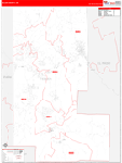 Teller County Wall Map Red Line Style