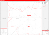 Terry County Wall Map Red Line Style