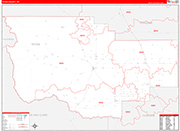 Teton County Wall Map Red Line Style