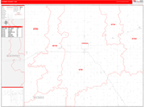 Thomas County Wall Map Red Line Style