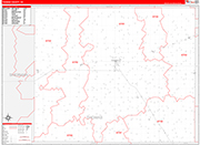 Thomas County Wall Map Red Line Style