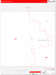 Throckmorton County Wall Map Red Line Style