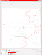 Throckmorton County Wall Map Red Line Style