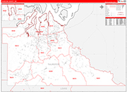 Thurston Wall Map Red Line Style