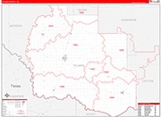 Tillman County Wall Map Red Line Style