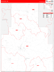 Tippah County Wall Map Red Line Style