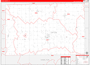 Tipton Wall Map Red Line Style