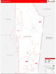 Tishomingo County Wall Map Red Line Style