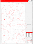 Todd County Wall Map Red Line Style