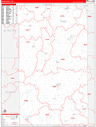 Todd County Wall Map Red Line Style