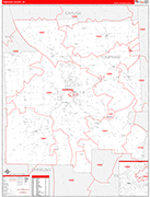 Tompkins Wall Map Red Line Style