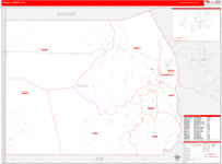 Tooele County Wall Map Red Line Style