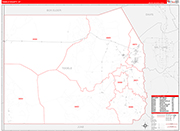 Tooele County Wall Map Red Line Style