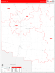 Toole County Wall Map Red Line Style