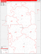 Towner Wall Map Red Line Style