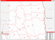 Traill Wall Map Red Line Style