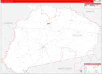 Treutlen County Wall Map Red Line Style