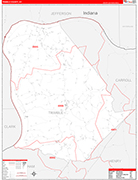 Trimble County Wall Map Red Line Style