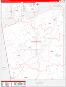 Troup County Wall Map Red Line Style