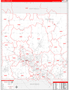 Trumbull County Wall Map Red Line Style