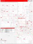 Tulsa County Wall Map Red Line Style