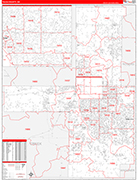 Tulsa County Wall Map Red Line Style