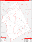 Twiggs County Wall Map Red Line Style