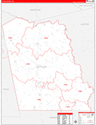 Tyler County Wall Map Red Line Style