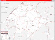 Tyler County Wall Map Red Line Style