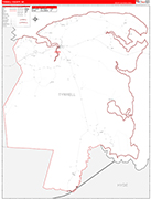 Tyrrell County Wall Map Red Line Style