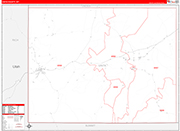 Uinta County Wall Map Red Line Style