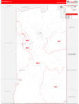 Uintah County Wall Map Red Line Style