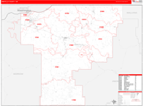 Umatilla County Wall Map Red Line Style