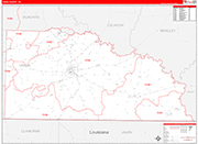 Union County Wall Map Red Line Style