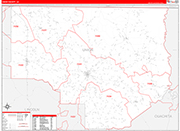Union County Wall Map Red Line Style