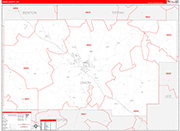 Union County Wall Map Red Line Style