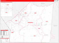 Union County Wall Map Red Line Style