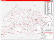 Union County Wall Map Red Line Style